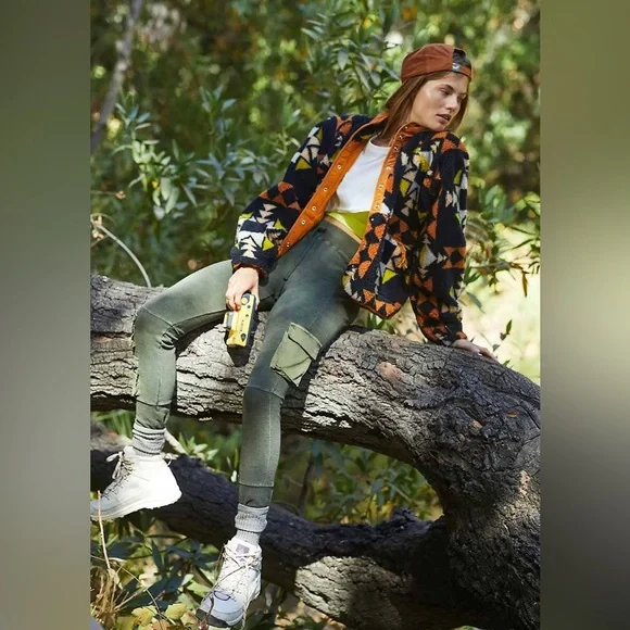 Free People Fleece Rocky Ridge Jacket Night Sky Combo XS NWT - Picture 4 of 11